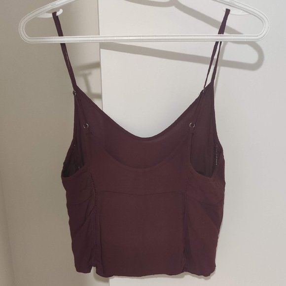 Aritzia Sunday Best Maroon Crop Top - Picture 2 of 3